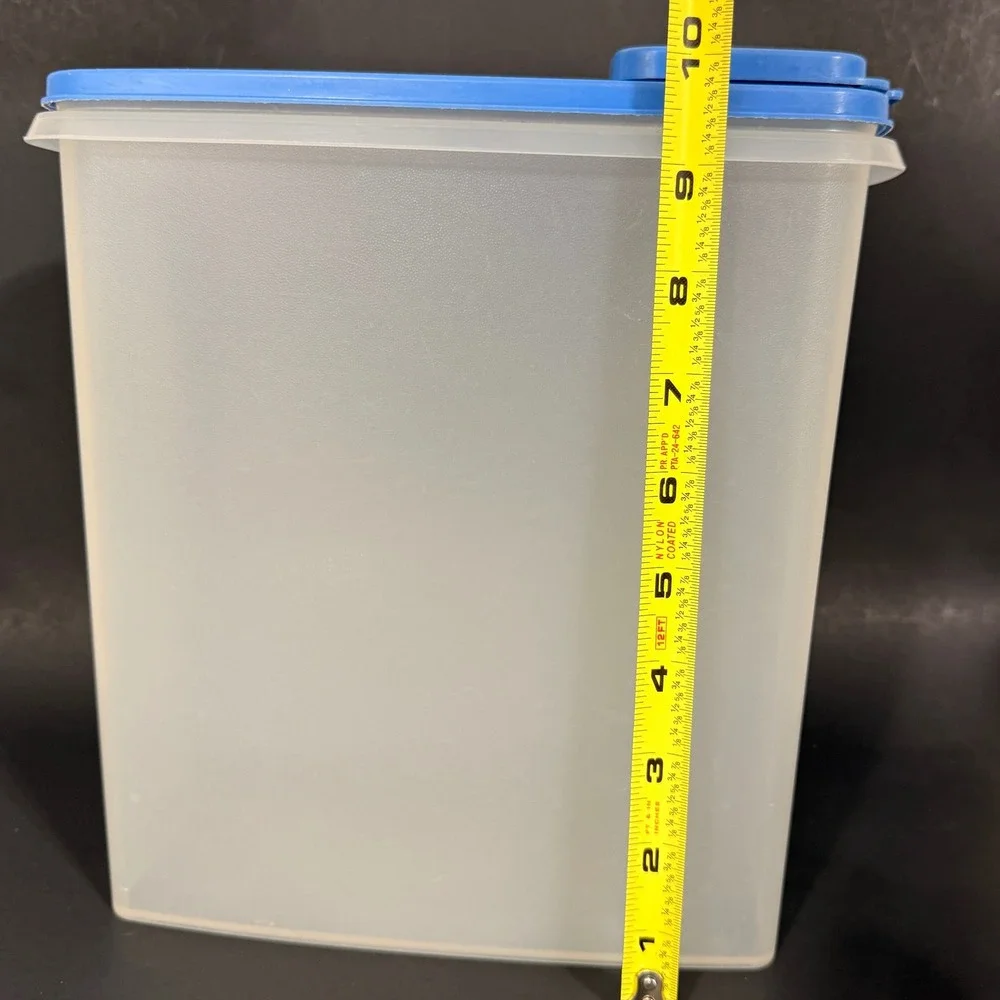 Tupperware Modular Mates Super Oval 4 Blue Flip Top Lid Clear 16.5 Cup Container